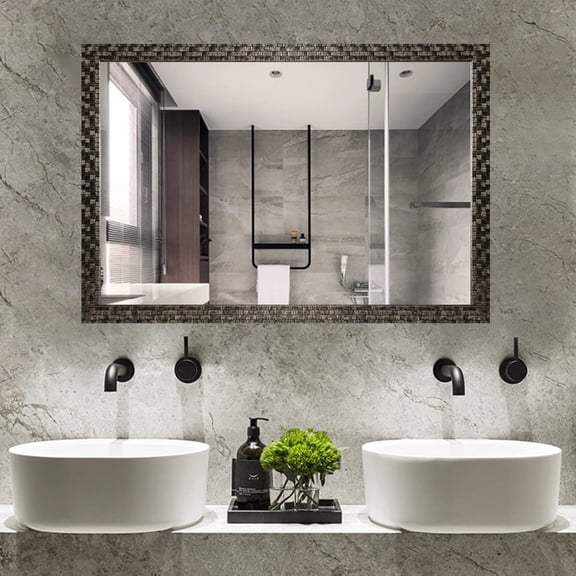 Hans&Alice Bathroom Mirrors Wall Mounted Mirror, Modern Frame Mirror for Bathroom, 40''x24''