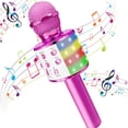 thumbnail image 4 of ziyahi Microphone de Karaoké Portable Compatible Bluetooth Micro à Main USB Fournitures de Chant à Domicile Électronique Rose, 4 of 8