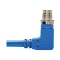 thumbnail image 4 of Eaton Tripp Lite Series M12 X-Code Cat6a 10G F/UTP CMR-LP Shielded Ethernet Cable (Right-Angle M12 M/RJ45 M), IP68, PoE, Blue, 5 m (16.4 ft.) - Network cable - TAA Compliant - 8 pin M12-X (M) right-angled to RJ-45 (M) - 16.4 ft - foiled unshielded twisted pair (F/UTP) - CAT 6a - IEEE 802.3bt - snagless - blue, 4 of 5
