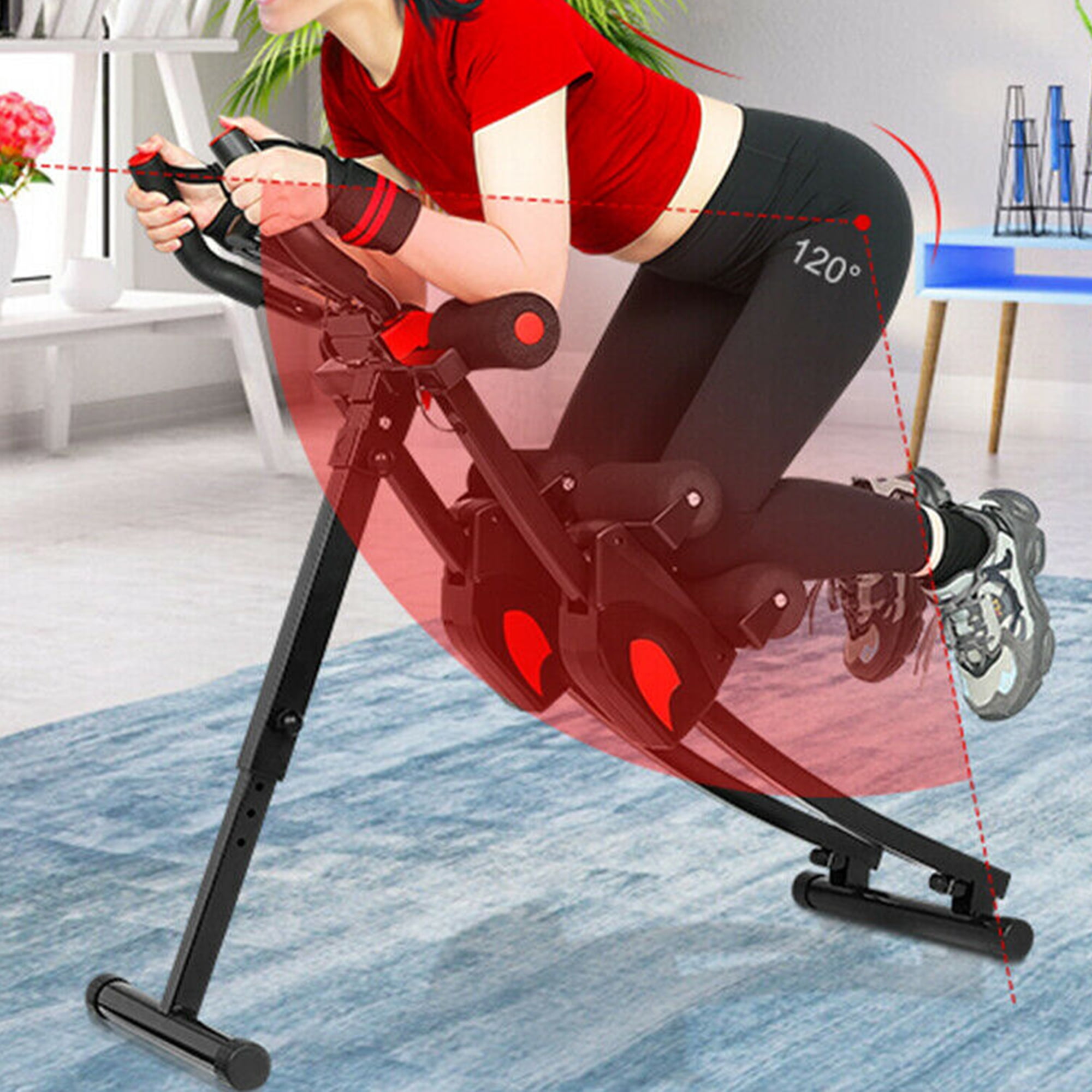 Ab Machine Coaster Abdominal Crunch Trainer for Home Gym Core Workout