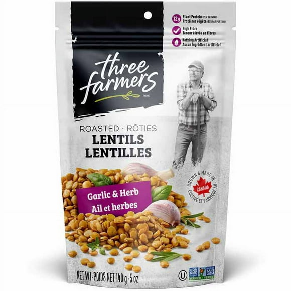 Three Farmers - Roasted Lentils, 140g | Multiple Flavours