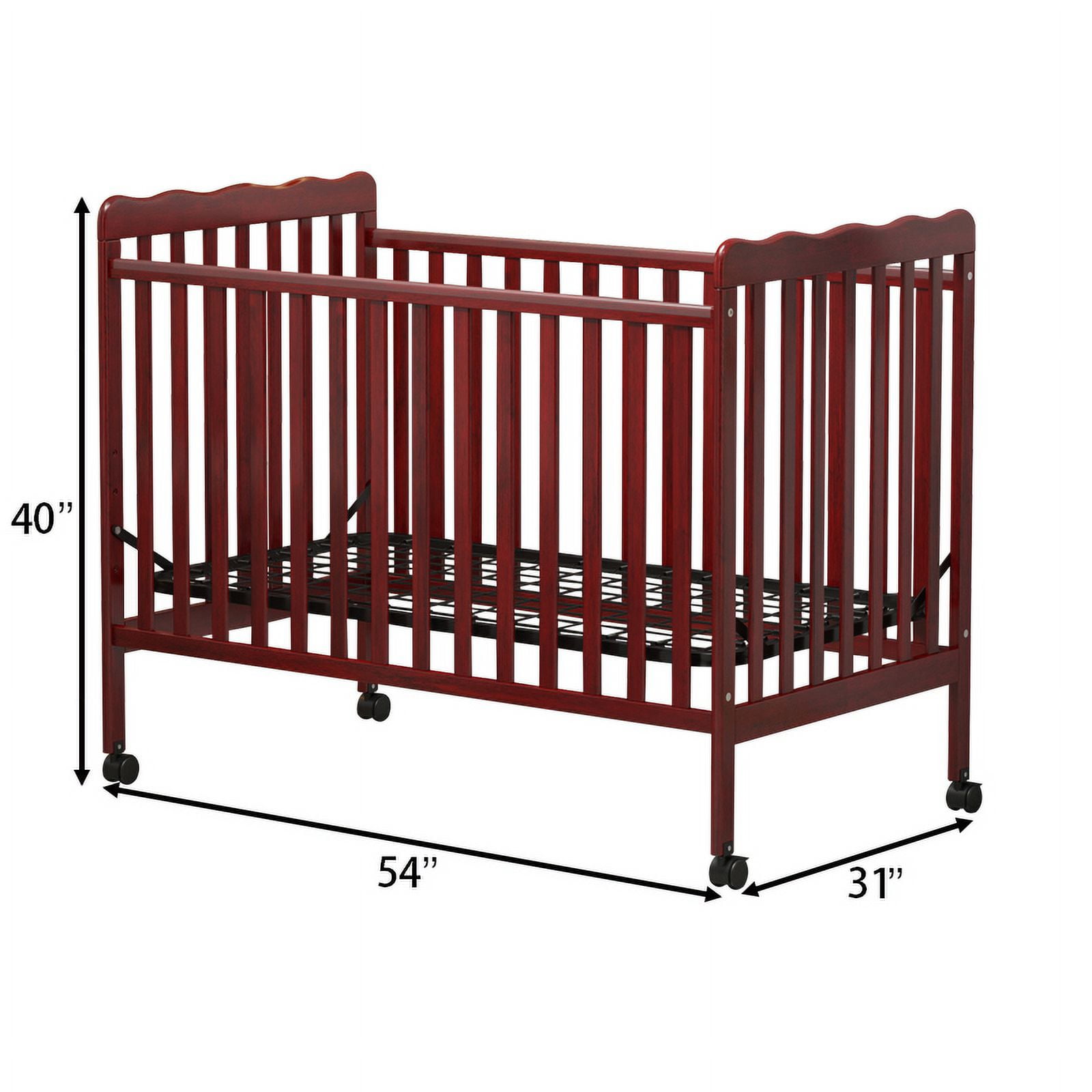 Euroco 3-in-1 Convertible Crib, Baby Crib with Drawers, Wood and Metal, White