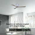 thumbnail image 4 of Matthews Fan Company IR3H-BN-GA-52 Irene 52" Brushed Nickel Hugger Ceiling Fan with 3 Gray Ash Blades, Remote and Wall Control, Indoor/Outdoor Damp Rated, 4 of 6