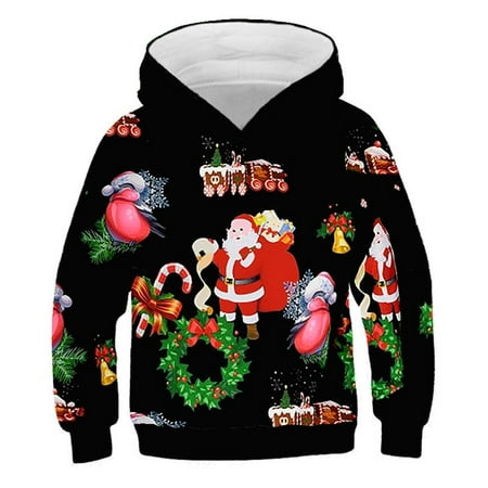 

Sweatshirts for Kids Autumn and Winter Christmas Snowman Men and 3D Digital Printed Hoodies for Kids Girls