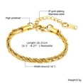 thumbnail image 2 of VNOX 4mm Gold Stainless Steel Wheat Chain Bracelet for Women w/ Lobster Clasp & Extender, 2 of 5