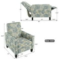 thumbnail image 3 of Christopher Knight Home Modern Floral Fabric Recliner Chair with Adjustable Backrest & Solid Wood Legs, Blue, 3 of 10