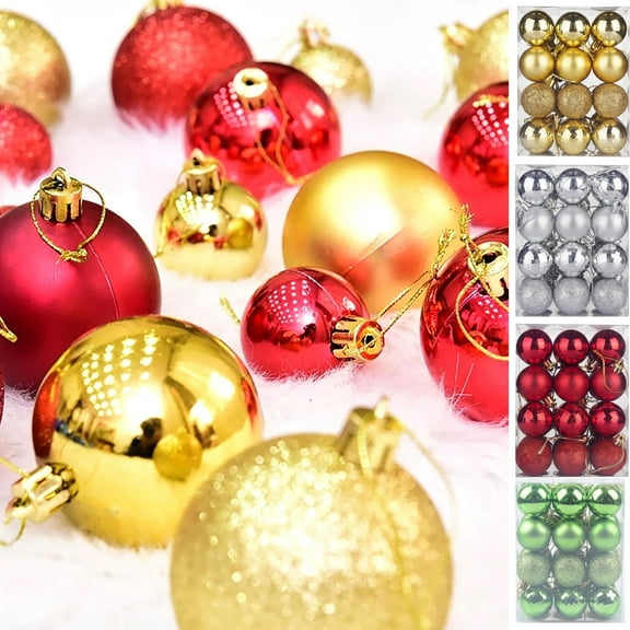 Tyidzon 24Pcs Christmas Ball Ornaments Set, Hanging Decorative Shatterproof Christmas Tree Balls for Xmas Tree, Home, Party, Holiday Christmas Decorations