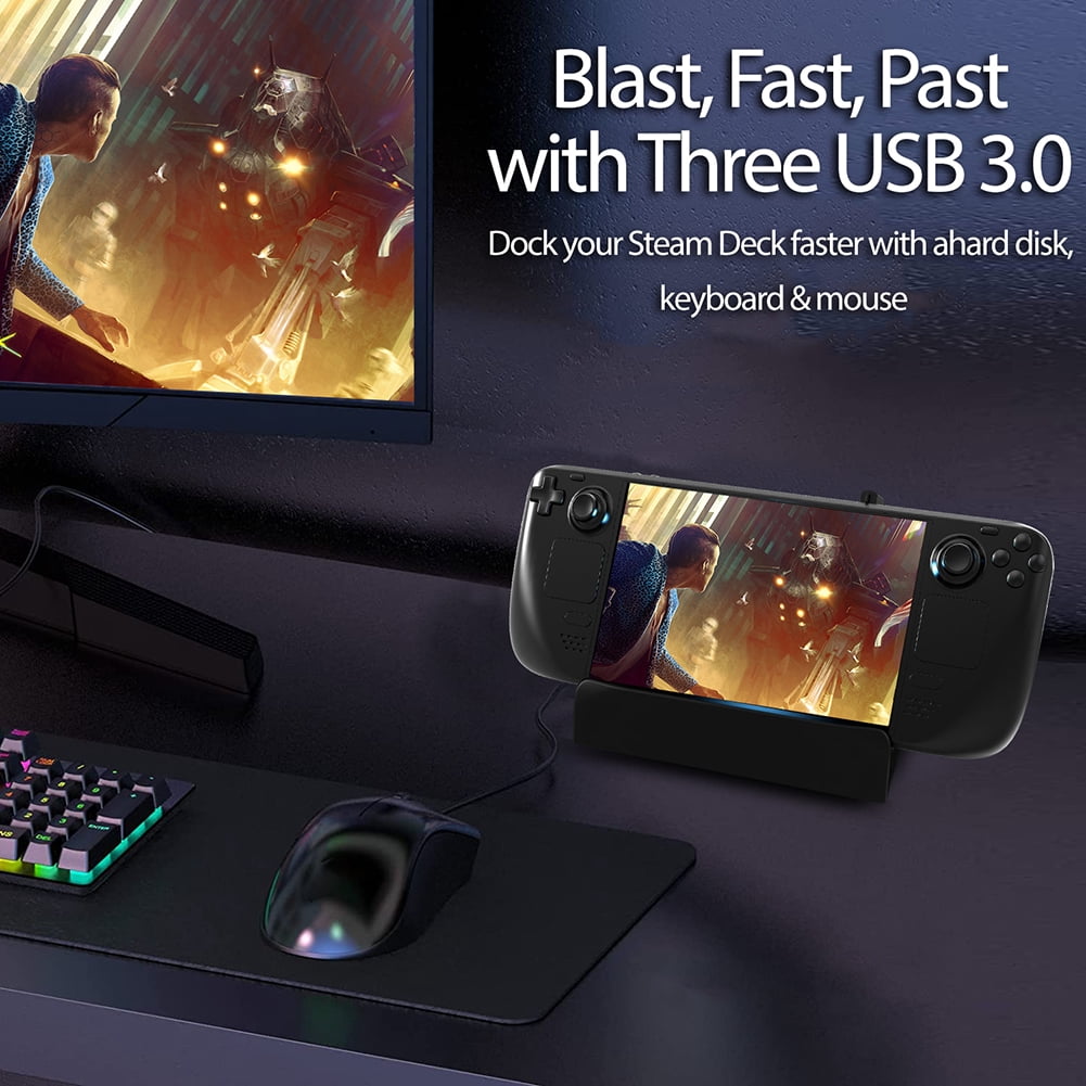 4/6-in-1 Game Console Base with Fan and Light PD/60W for Steam Deck ...