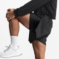 thumbnail image 4 of Hanerdun Men 2 in 1 Running Shorts with Liner Male Pocket Quick Dry Pant Black M, 4 of 5