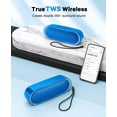 thumbnail image 4 of Altavoces Bluetooth LENRUE Impermeables Portátiles TWS 24h Azul, 4 of 6