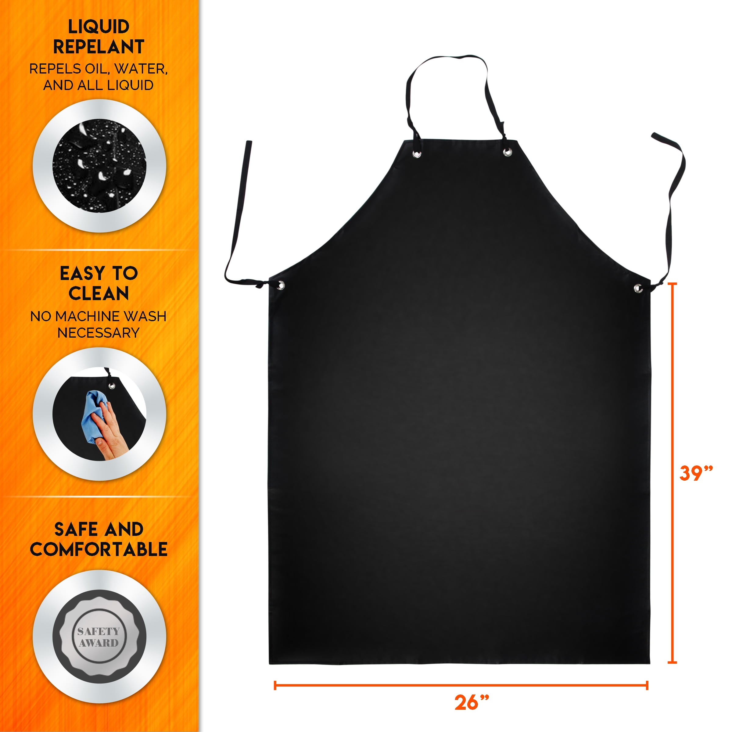 2 Pack Heavy Duty Vinyl Apron - Industrial Grade Waterproof Material For Ultimate Protection, Lab Work, Meat and Food Service Facilities - by Xpose Safety