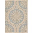 thumbnail image 1 of Unique Loom Botanical Collection Floral Abstract Transitional Indoor and Outdoor Flatweave Area Rug, 2 Feet 2 Inch x 3 Feet, Light Blue/Beige, 1 of 1
