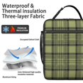 thumbnail image 2 of Green and Black Checkered Pattern Insulated Lunch Bag for Men Women,Waterproof Lunch Box for Work,Picnic or Travel,Thermal Insulation,10.63x9.06x3.54 Inches, 2 of 5