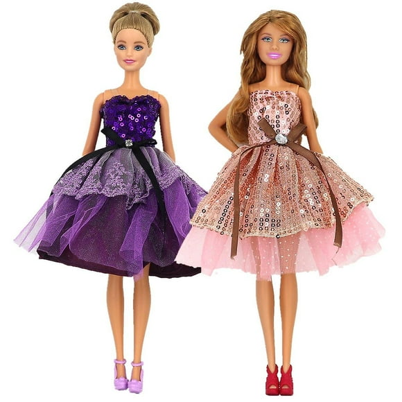 2 Sets Doll Clothes, Suitable For New 30cm Doll Clothes, Fluffy Princess Dress Dressing Set, Fashion Toy, Girl Play House, Children's Wardrobe