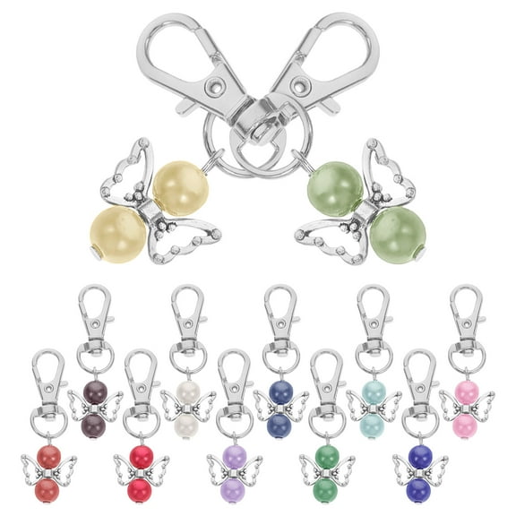 HOMEMAXS Angel Wing Keychain Decorations for Bags Made from Alloy with Symbolic Meaning Assorted Color 12pcs
