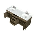 thumbnail image 4 of 72 In. W X 22 D Grey Oak Double Bath Vanity With Marble Top & Faucet - Soft Close, Ample Drawer Space Sealed And Cabinet, 4 of 4
