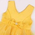 thumbnail image 4 of Povozer Flower Girl Lace Dress for Kids Wedding Bridesmaid Party Formal Long Gown Princess Dresses(Yellow,3-4Y), 4 of 6