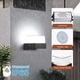 thumbnail image 3 of 2 apliques de pared para exteriores, 10 W x 2, iluminación exterior, resistente al agua, IP65, luz de aluminio acrílico para patio, jardines, patio, terraza, pasillo, camino, mini luz para exteriores JAMW Sencillez, 3 of 5