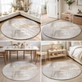 thumbnail image 4 of Round Rugs 4Ft, Beige Abstract Round Area Rug Washable Indoor Throw Carpet, Modern Gradient Mottled Vintage Stripes Soft Non Slip Circle Rug for Kitchen Nursery Room Home Decor Aesthetic, 4 of 8
