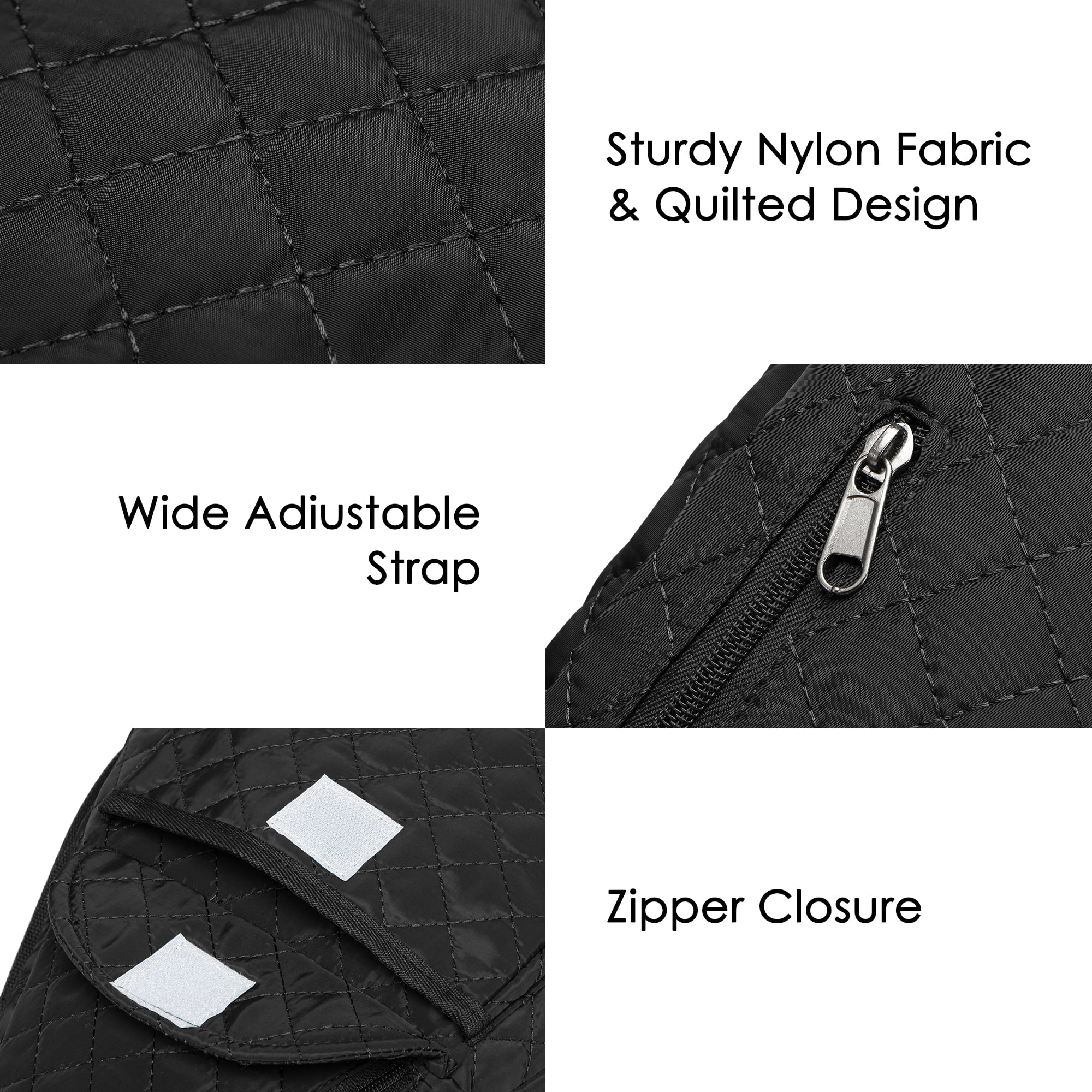 2-Piece Unisex Quilted Nylon Sling Bag Set – Large-Capacity Crossbody Bags with Chest & Shoulder Wear Options, Ideal for Travel, Hiking, Work & Commute