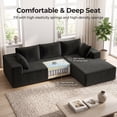 thumbnail image 3 of OMNIBERG L-Shaped Boneless Modular Sectional Sofa, Corduroy Cloud Couch with Reversible Chaise, Deep Seat, 10-Inch Armrests and 5 Pillows for Living Room, Black(Right Facing Chaise), 3 of 9