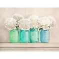 thumbnail image 2 of Thomlinson, Jenny 14x12 White Modern Wood Framed Museum Art Print Titled - Peonies in Mason Jars, 2 of 4