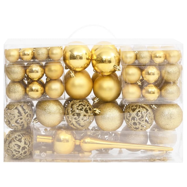 vidaXL Ensemble de 111 Boules de Noël Or Polystyrène