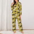 thumbnail image 2 of Haiem Horsemen In Horseraces Pattern Women’s Long-sleeve Sleepwear,Sleepwear Set,2-piece Loungewear Set,Soft PJs Comfy Nightwear with Pockets-Medium, 2 of 7