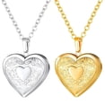 thumbnail image 4 of Custom Engraved Heart Locket Necklace Photo Picture Pendant For Couples Anniversary Mother's Day Gift Daily Wear, 4 of 5
