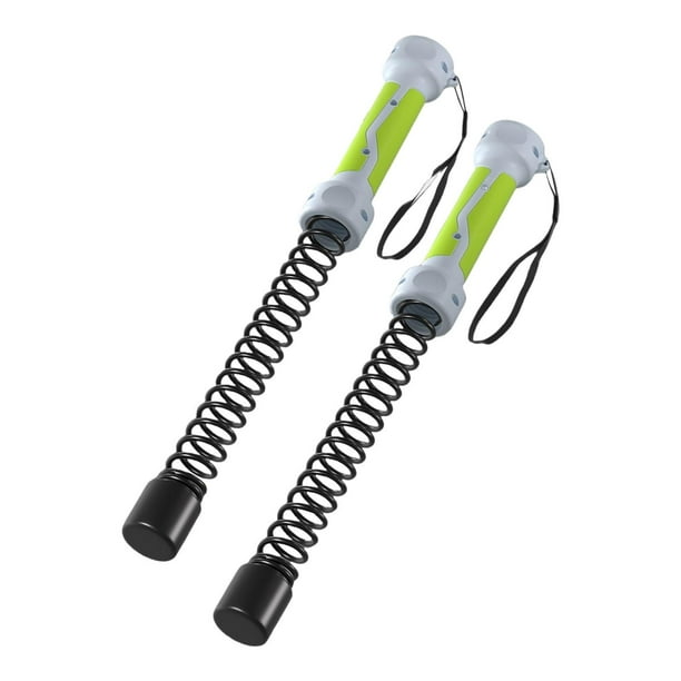 Barra de ejercicios de cuerdas de batalla sin cuerda, 2 piezas, 3 en 1, mango antideslizante profesional verde