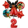 8Pcs Bing Red Bunny Foil Balloon Cartoon Rabbit Balloons Kids Party Decorations