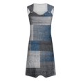 thumbnail image 4 of vestido casual para mujer vestido de verano vestido lencero vestido fruncido diario cita salir moda correa básica sin mangas ajuste holgado azul claro / 3XL, 4 of 5