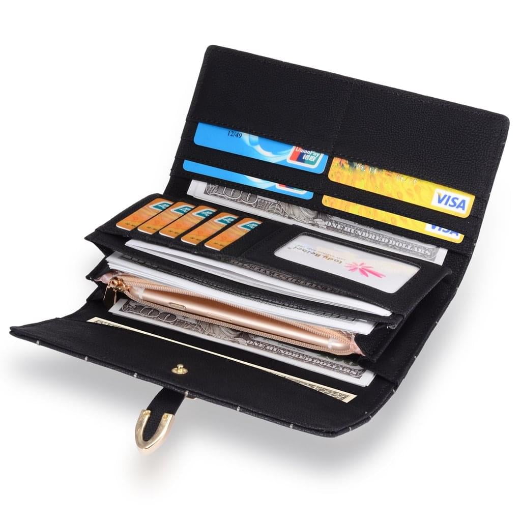 Mgfed Elegant Women s Wallets Imitation Leather Purse Wallet Wallet Women s Wallet Handbag Black Black