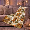 thumbnail image 6 of Autumn Harvest Scarecrow Pumpkin Collage, Festive Pet Portrait Pattern, Warm Flannel Blanket for Ranch House and Living Room, Cat Lovers Thanksgiving Gift, Pet Lover Home Decor, 6 of 9