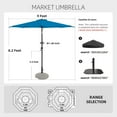 thumbnail image 5 of wikiwiki 9 FT Patio Umbrellas Outdoor Table Market Umbrella with Push Button Tilt/Crank, Fade Resistant Waterproof POLYESTER DTY Canopy for Garden, Lawn, Deck, Backyard & Pool, Royal blue, 5 of 5