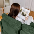 thumbnail image 6 of 72" Retractable 3-Seater Sectional Sofa, Extends to 2-Seater Sofa & Single Couch, Space-Saving Design for Small Spaces, Apartments, Offices & Living Rooms, Olive Green Corduroy Fabric, 6 of 9