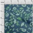 thumbnail image 2 of oneOone Cotton Jersey Dark Teal Blue Fabric Asian Silhouette Floral Craft Projects Decor Fabric Printed By The Yard 58 Inch Wide, 2 of 4