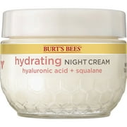 Burt's Bees Hydrating Night Cream Hyaluronic Acid and Squalane Facial Moisturizer, 1.8 oz