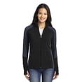 thumbnail image 1 of Port Authority ®  Ladies Colorblock Microfleece Jacket. L230 S Black/ Battleship Grey, 1 of 1