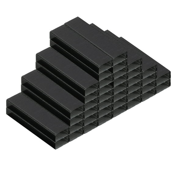 Uxcell 26/6 Standard Staples, 10 Pack 10000pcs 1/4" Leg Length Flat Clinch Chisel Point Staples, Black
