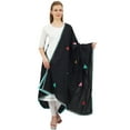 thumbnail image 2 of Phagun Indian Women's Chunni Designer Cotton Dupatta Ethnic Stole Scarves-Black, 2 of 5