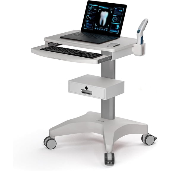 Pochar Medical Trolley with Laptop Pallet and Oral Scanner Holder, Dental Clinic Cart with Wheels for Hospital Beauty Salon