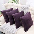 thumbnail image 2 of Home Soft Things Faux Fur Throw Pillow Cover 4 Piece Set-Imperial Purple - 20" x 20", 2 of 9