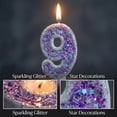 thumbnail image 4 of Birthday Candle Number Purple Glitter Cartoon Creative Party Cake Topper Decoration, Vibrant Numeric Candle for Celebration, Glittering Cake Decor Supplies, 4 of 6