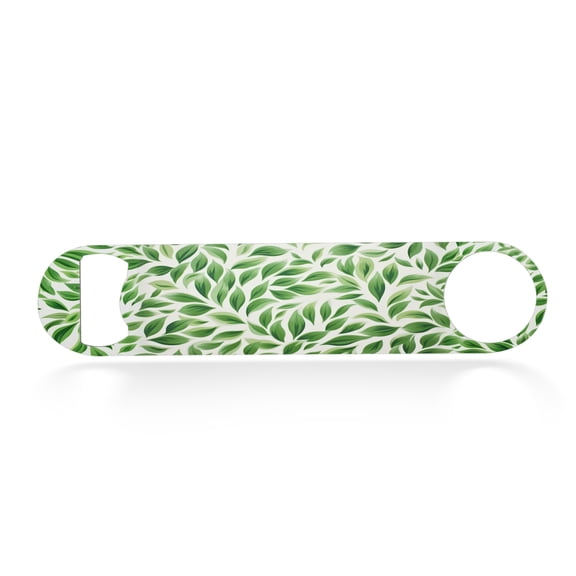 Flat Bottle Opener Heavy Duty Stainless Steel Bottle Opener Beer Flask Tools ​for Kitchen Bar Restaurant, 7 Inch - The Fresh Allure of A Nature Inspired Leaf Design