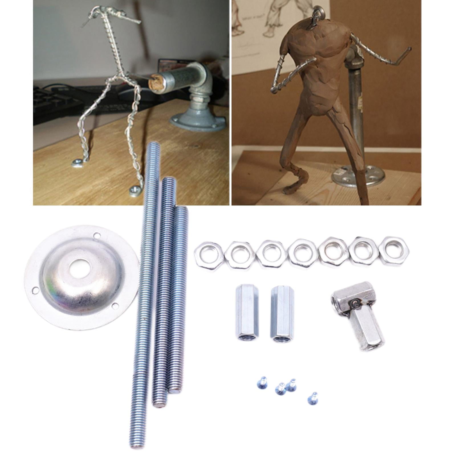 Milageto 1Set Clay Model Stand Metal Pipe Support Rack DIY Wax Sculpting Carving Modeling
