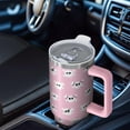 thumbnail image 6 of Pink Halloween Skulls Tumbler with Handle and Lid,40oz Double Wall Vacuum Insulated Tumbler,Cups Gift for Women and Men, 6 of 7