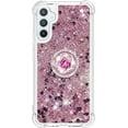 thumbnail image 2 of Glitter Clear Sparkly Bling Case for Samsung Galaxy A54 5G for Women Girls, Flowing Liquid Quicksand Cover with Diamond Ring Holder Case for Samsung Galaxy A54 5G  Rose Gold, 2 of 14