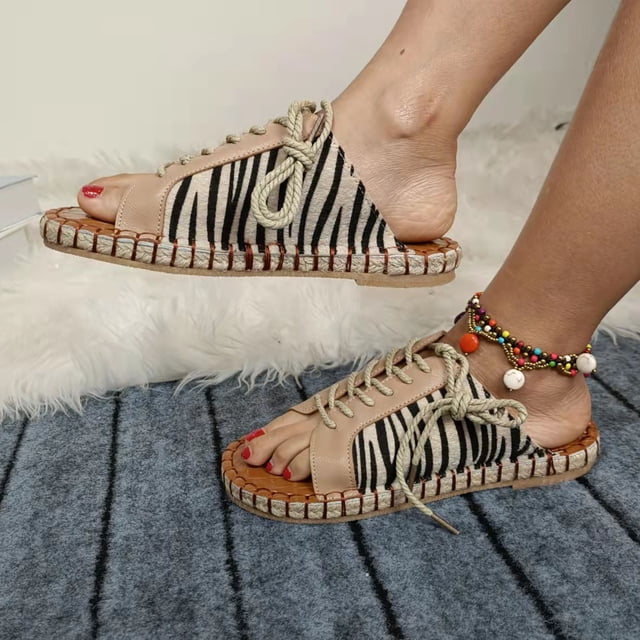 Sandalias planas con punta abierta para mujer, sandalias cómodas, informales, cómodas, para playa Wmkox8yii hj789