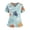 Light Blue, variant on Women Medical Uniform Workwear V Neck Short Sleeve Printed Scrub Top with Pattern Comfortable Fit